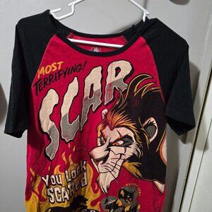 DISNEY PARKS ! Lion King Villain Scar You Look Scared Raglan Tee Black ize M